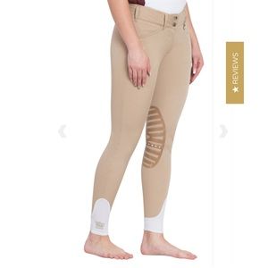George H Morris Tan knee patch breeches 28